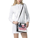 Grunge Flag Of USA Print Shoulder Handbag