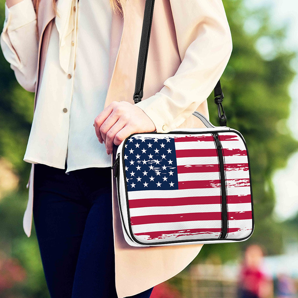 Grunge Flag Of USA Print Shoulder Strap Bible Bag