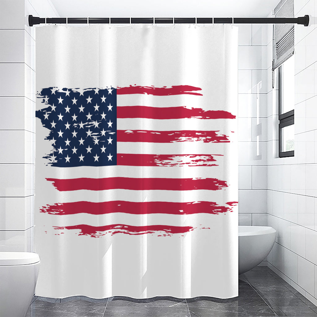 Grunge Flag Of USA Print Shower Curtain