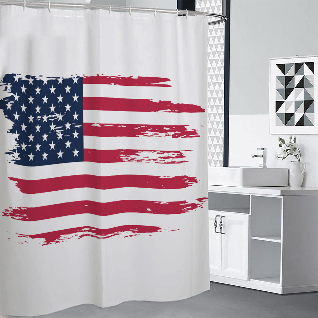 Grunge Flag Of USA Print Shower Curtain