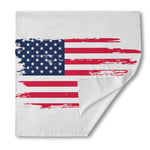 Grunge Flag Of USA Print Silk Bandana