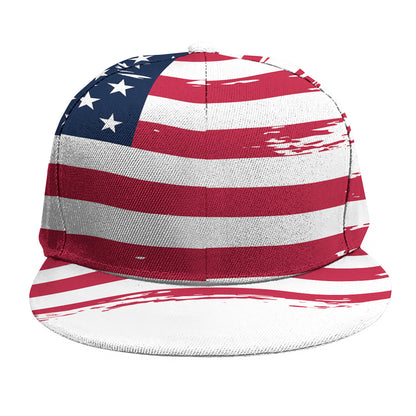 Grunge Flag Of USA Print Snapback Cap