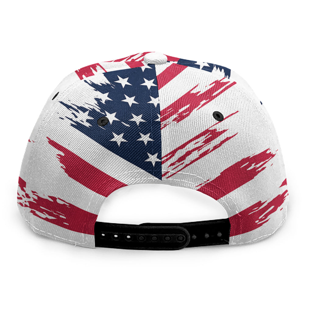 Grunge Flag Of USA Print Snapback Cap