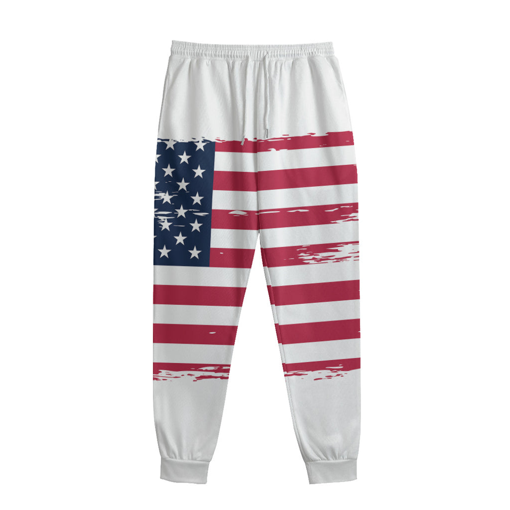 Grunge Flag Of USA Print Sweatpants