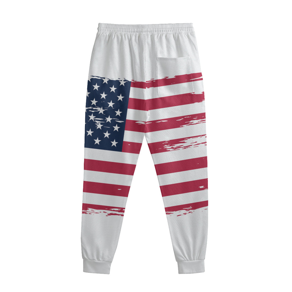 Grunge Flag Of USA Print Sweatpants