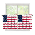 Grunge Flag Of USA Print Tier Curtains