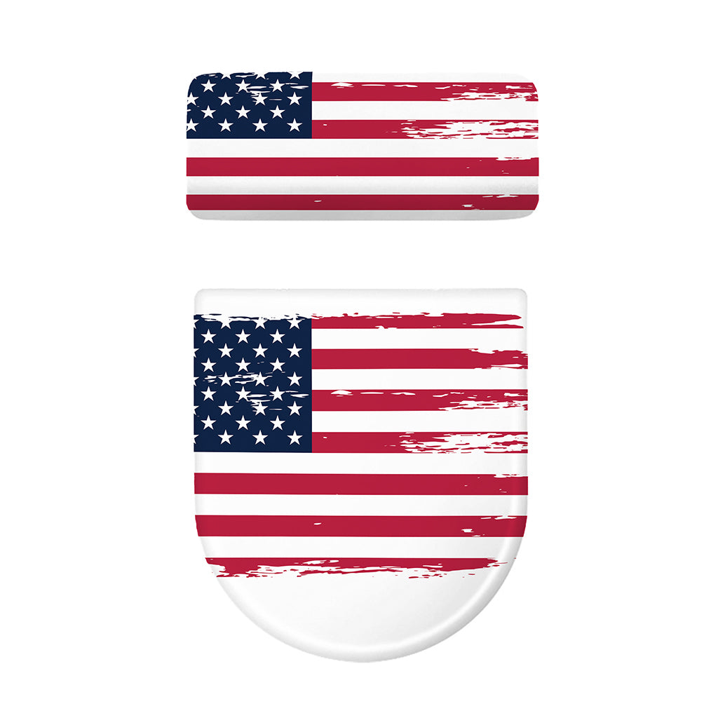 Grunge Flag Of USA Print Toilet Lid And Tank Cover Set
