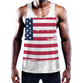 Grunge Flag Of USA Print Men's Workout Tank Top