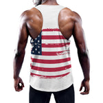 Grunge Flag Of USA Print Training Tank Top