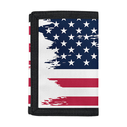 Grunge Flag Of USA Print Trifold Wallet