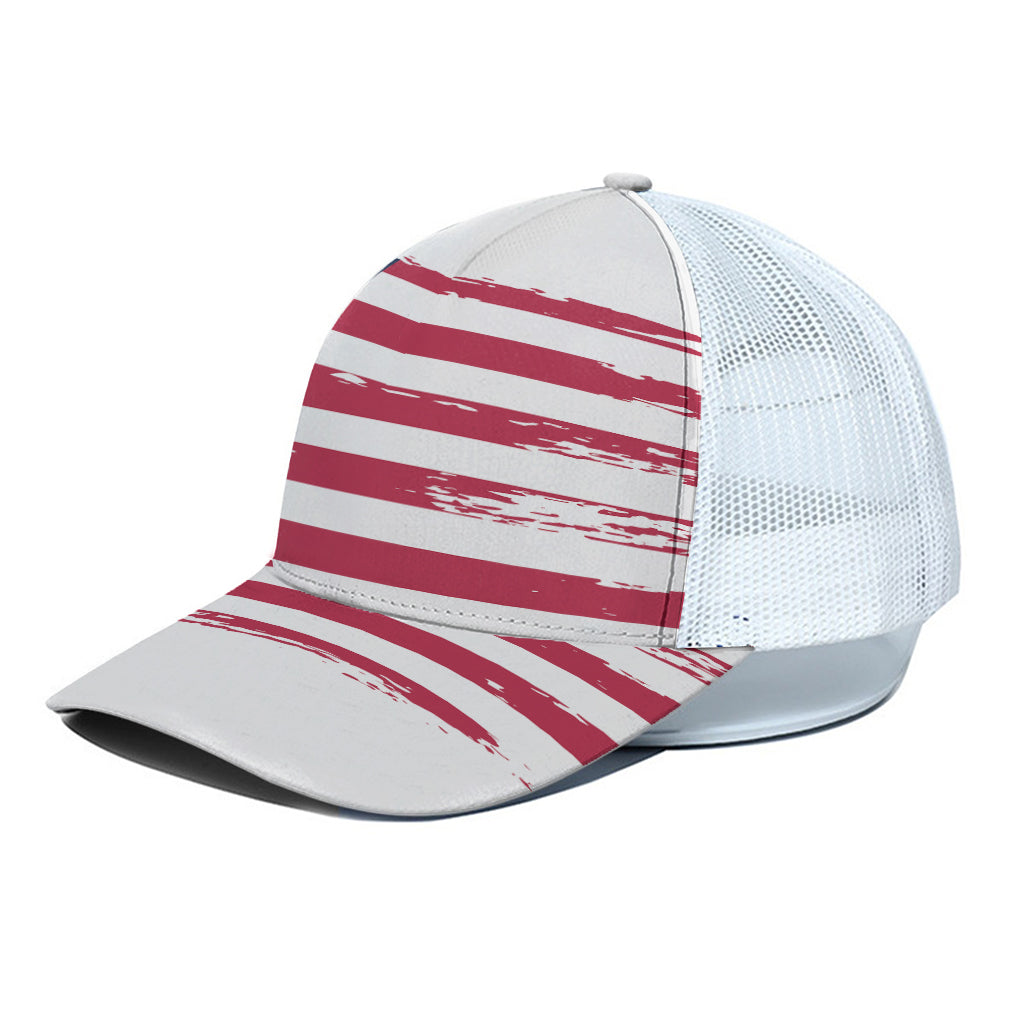 Grunge Flag Of USA Print White Mesh Trucker Cap