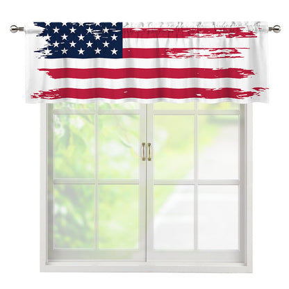 Grunge Flag Of USA Print Window Valance
