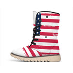 Grunge Flag Of USA Print Winter Boots