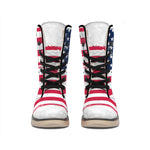 Grunge Flag Of USA Print Winter Boots
