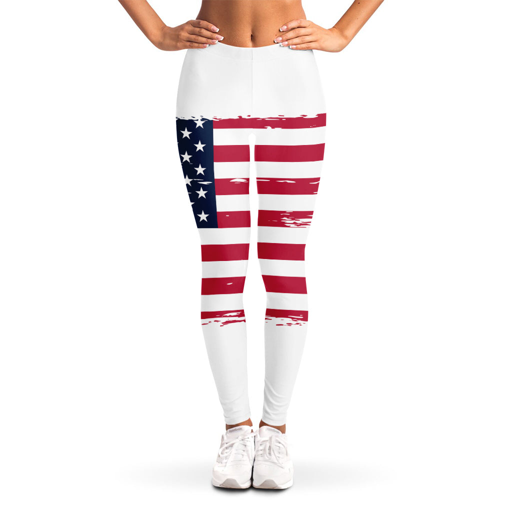 Grunge Flag Of USA Print Women's Leggings