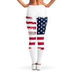 Grunge Flag Of USA Print Women's Leggings
