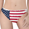 Grunge Flag Of USA Print Women's Thong