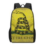 Grunge Gadsden Flag Print 17 Inch Backpack