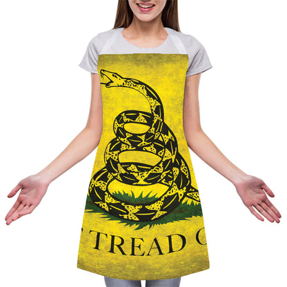 Grunge Gadsden Flag Print Adjustable Apron