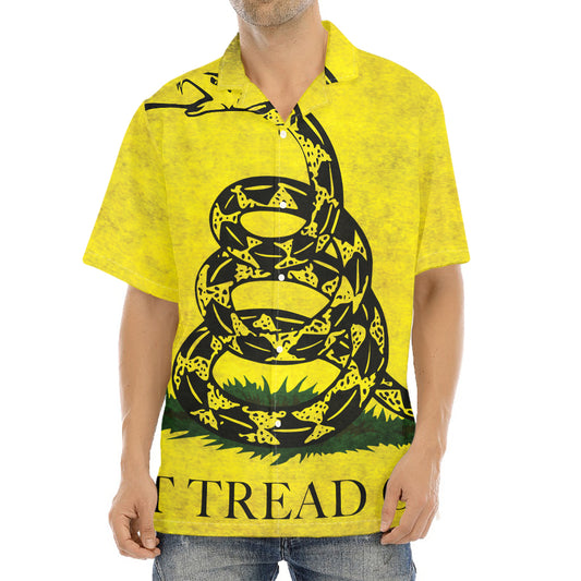 Grunge Gadsden Flag Print Aloha Shirt