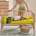 Grunge Gadsden Flag Print Baby Crib Sheet