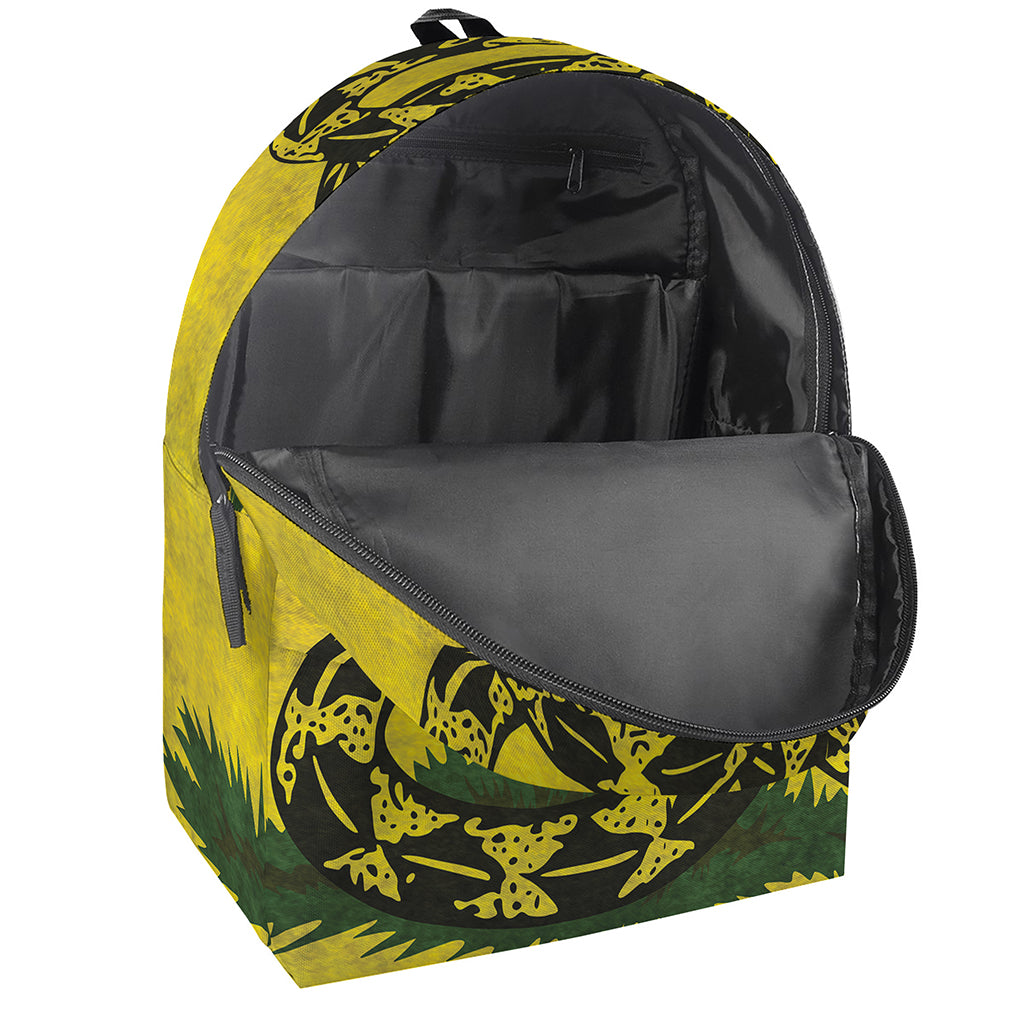 Grunge Gadsden Flag Print Backpack