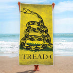 Grunge Gadsden Flag Print Beach Towel
