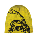 Grunge Gadsden Flag Print Beanie