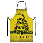 Grunge Gadsden Flag Print Bib Apron With Pocket