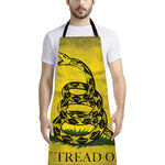Grunge Gadsden Flag Print Bib Apron With Pocket