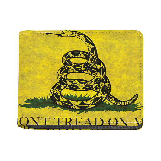 Grunge Gadsden Flag Print Bifold Wallet