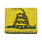 Grunge Gadsden Flag Print Bifold Wallet