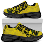 Grunge Gadsden Flag Print Black Chunky Shoes