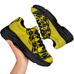 Grunge Gadsden Flag Print Black Chunky Shoes