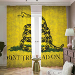 Grunge Gadsden Flag Print Blackout Pencil Pleat Curtains