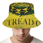 Grunge Gadsden Flag Print Bucket Hat