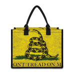 Grunge Gadsden Flag Print Canvas Tote Bag
