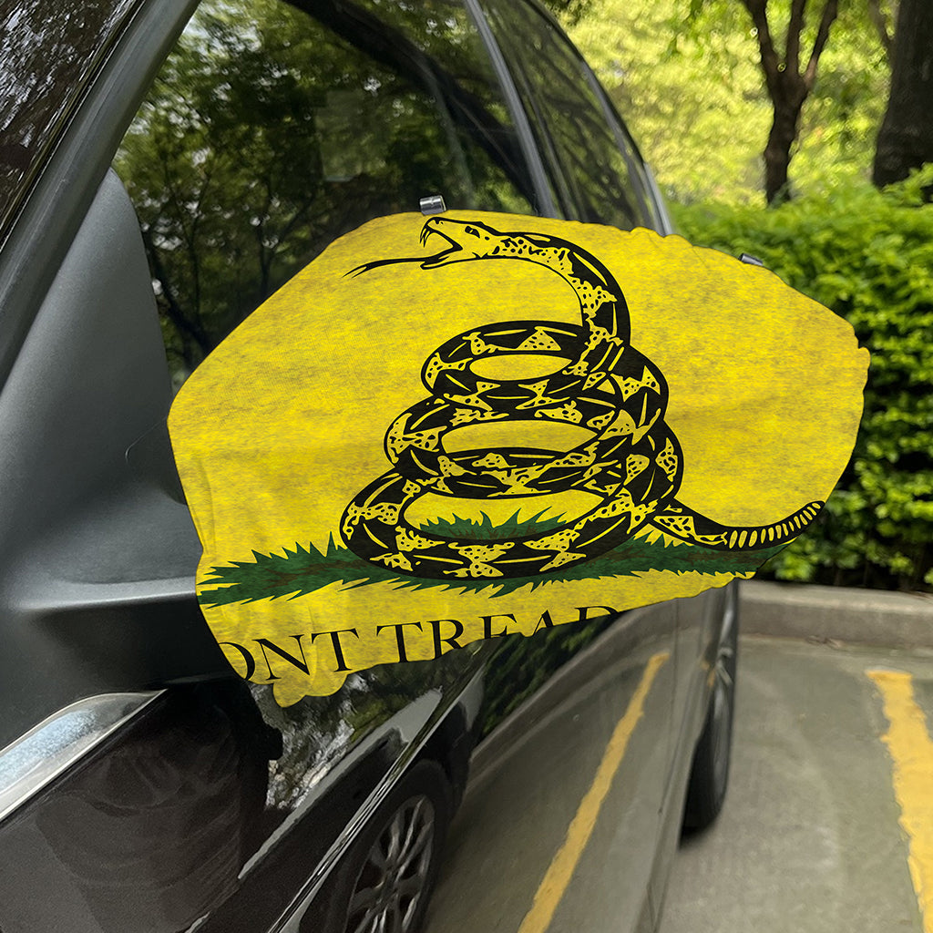 Grunge Gadsden Flag Print Car Side Mirror Covers