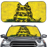 Grunge Gadsden Flag Print Car Windshield Sun Shade