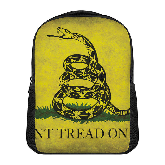 Grunge Gadsden Flag Print Casual Backpack