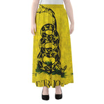 Grunge Gadsden Flag Print Chiffon Maxi Skirt