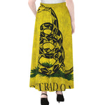 Grunge Gadsden Flag Print Chiffon Maxi Skirt