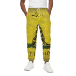 Grunge Gadsden Flag Print Cotton Pants