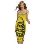 Grunge Gadsden Flag Print Cross Back Cami Dress