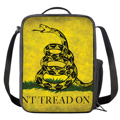 Grunge Gadsden Flag Print Crossbody Lunch Bag