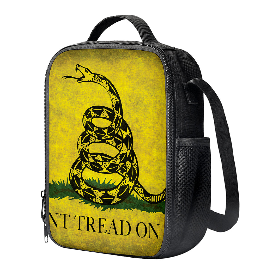 Grunge Gadsden Flag Print Crossbody Lunch Bag