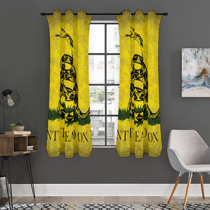 Grunge Gadsden Flag Print Curtain