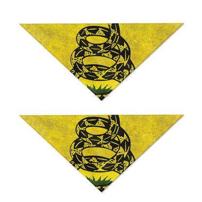 Grunge Gadsden Flag Print Dog Bandana