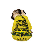 Grunge Gadsden Flag Print Dog Zip Up Jacket