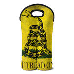 Grunge Gadsden Flag Print Double Neoprene Wine Tote